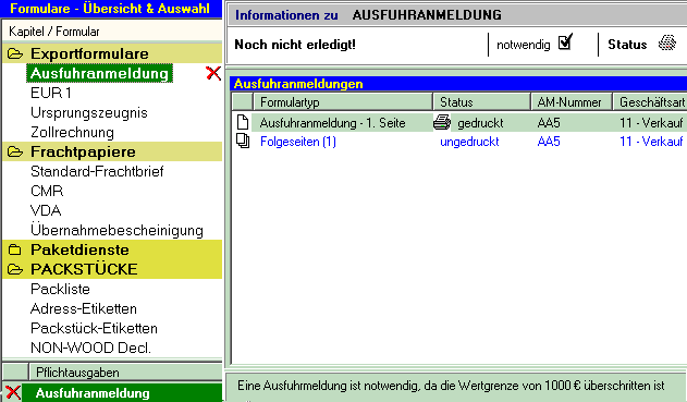 Ausfuhrpapiere