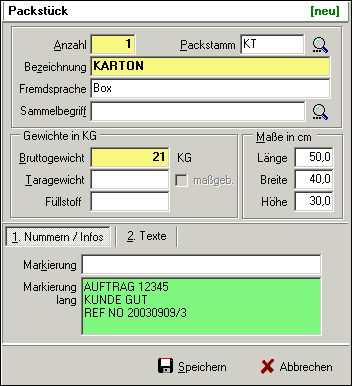 Packstück